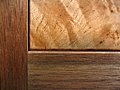 Detail of Beveled Edge On Burl Panels